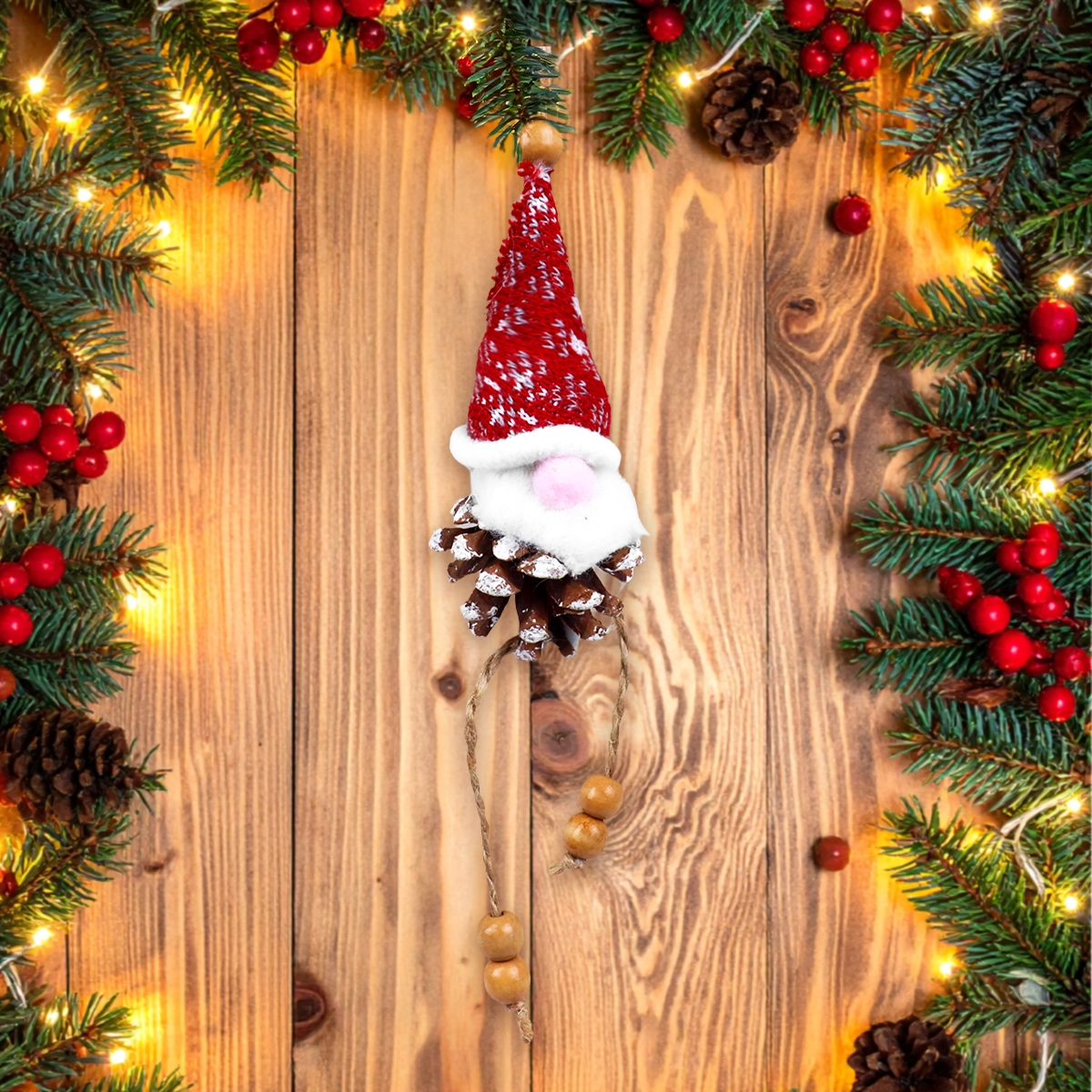 Ornamento Navideño, Gnomo, Color Gris