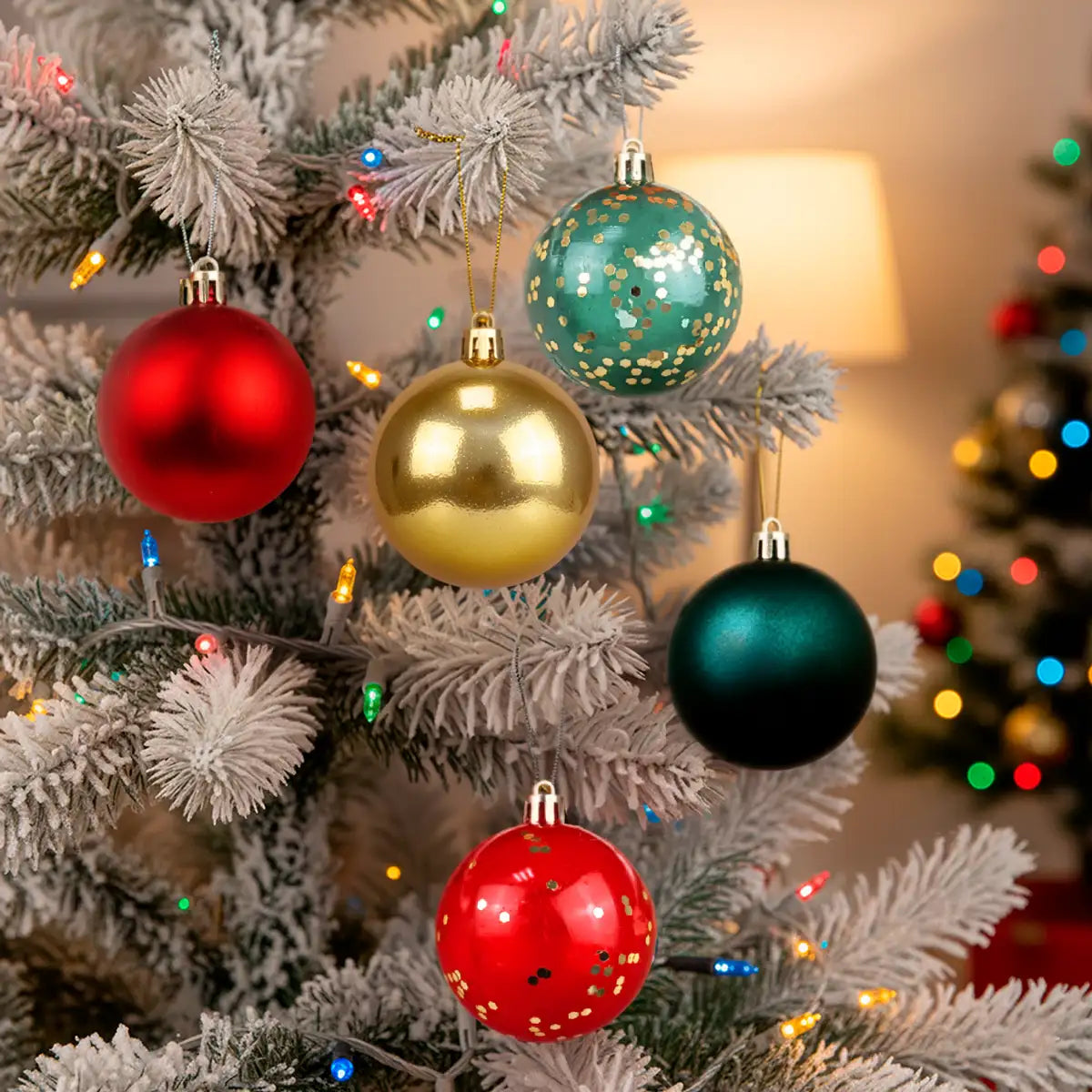 Mix de Esferas Navideñas Irrompibles, Colores, 5 pzas