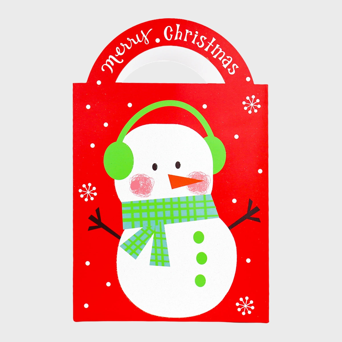 Bolsa de Regalo Navideña con Asa, Muñeco de Nieve