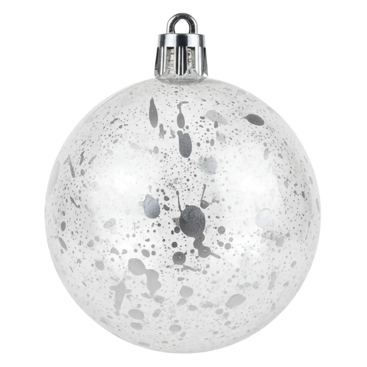Mix de Esferas Navideñas, Color Plata. 5 pzas