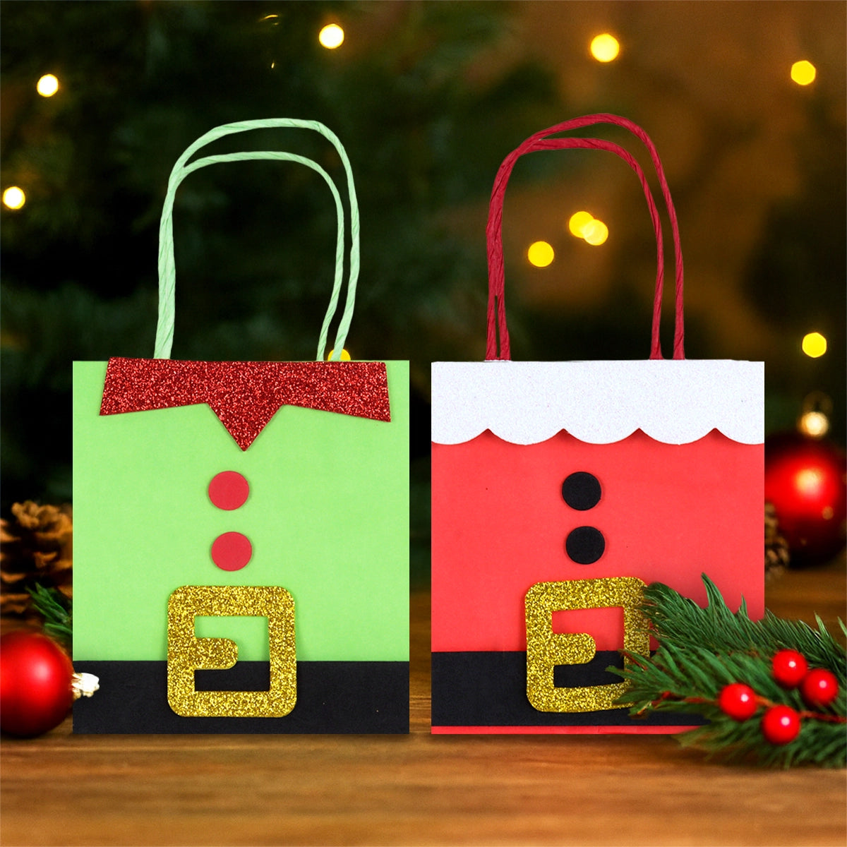 Bolsa de Regalo Navideña, Santa Claus, 2 pzas