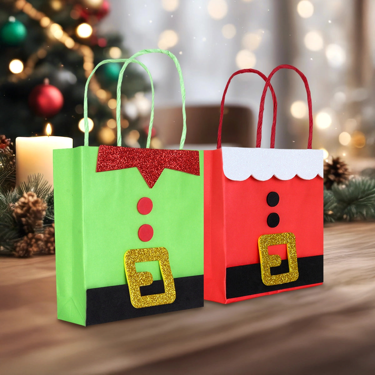 Bolsa de Regalo Navideña, Santa Claus, 2 pzas