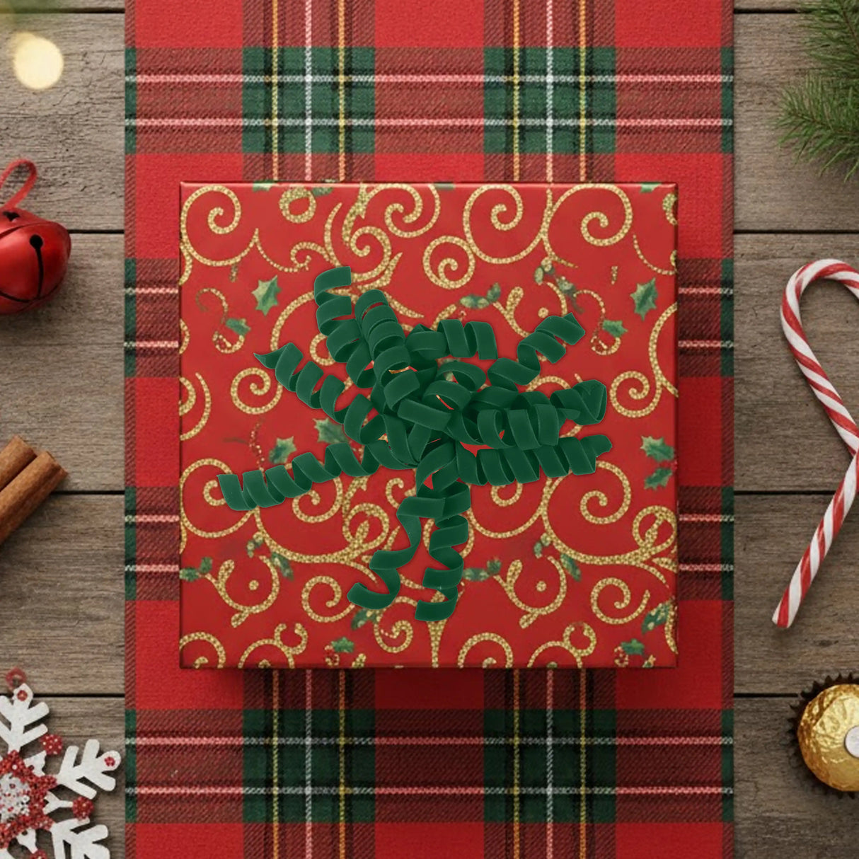 Ornamento Navideño, Moño, Color Verde