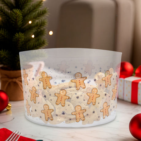 Contenedor Navideño con Tapa Roja, Galletas de Jengibre