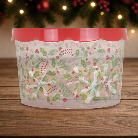 Contenedor Navideño con Tapa Roja