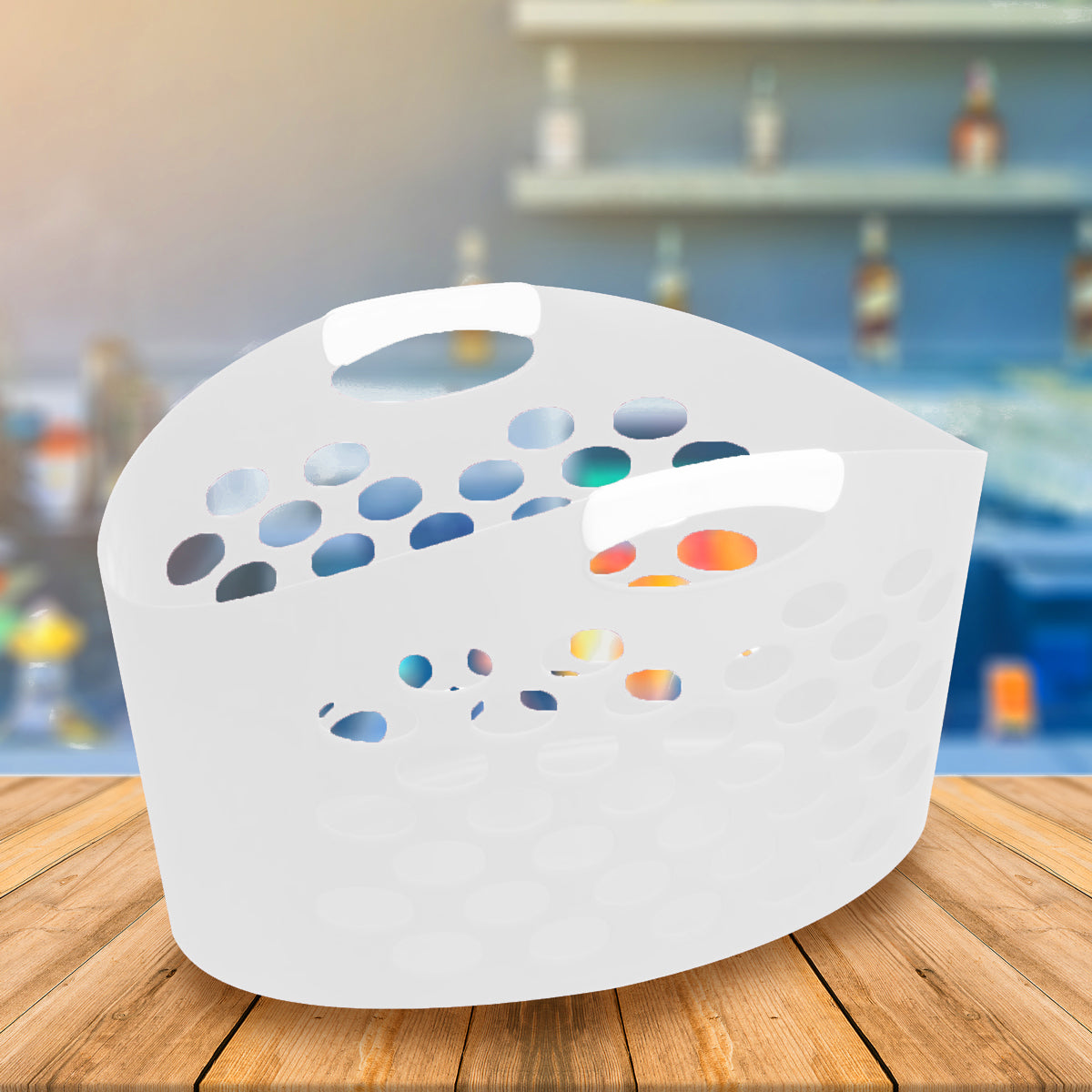 Canasta para Ropa, Plástico, Color Blanco