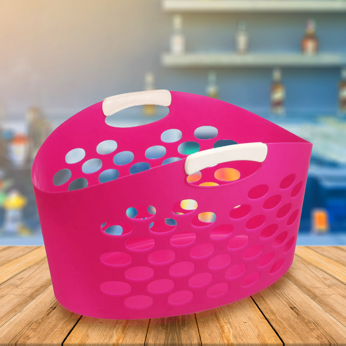 Canasta para Ropa, Plástico, Color Fucsia