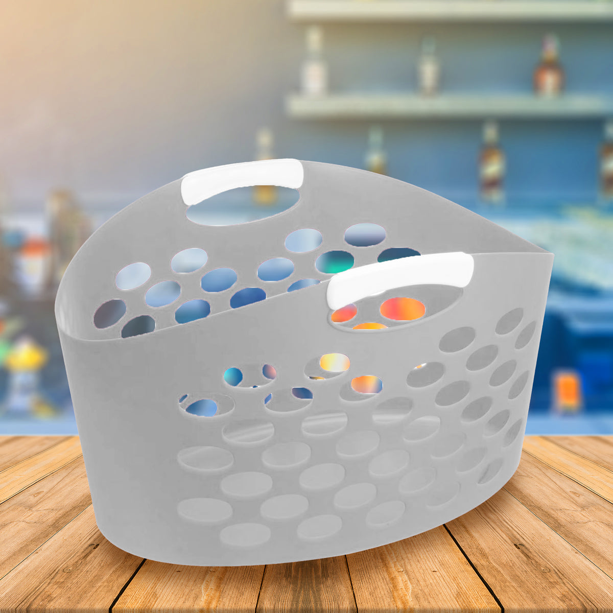 Canasta para Ropa, Plástico, Color Gris