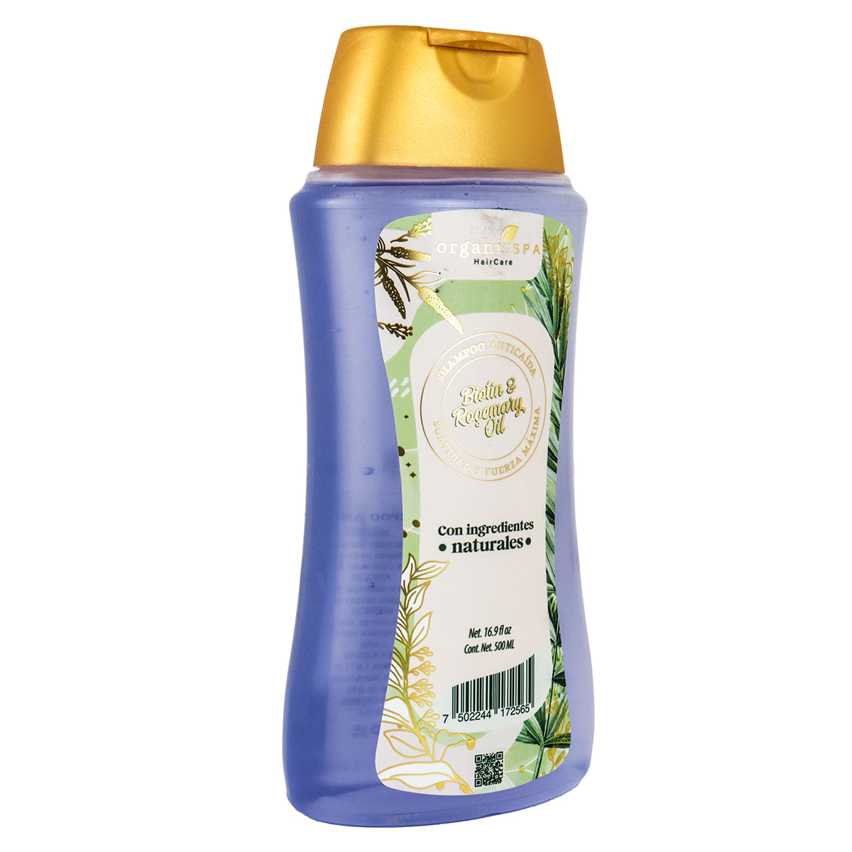 Shampoo Anticaída, Biotin & Rosemary Oil, OrganicSPA, 500 ml