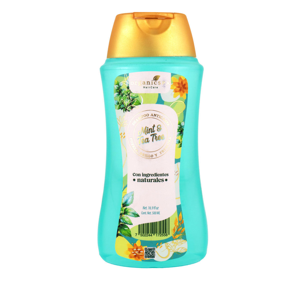 Shampoo Anticaída, Mint & Tea Tree, OrganicSPA, 500 ml