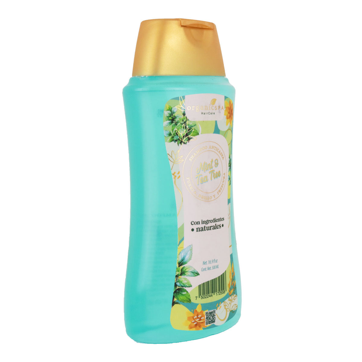 Shampoo Anticaída, Mint & Tea Tree, OrganicSPA, 500 ml