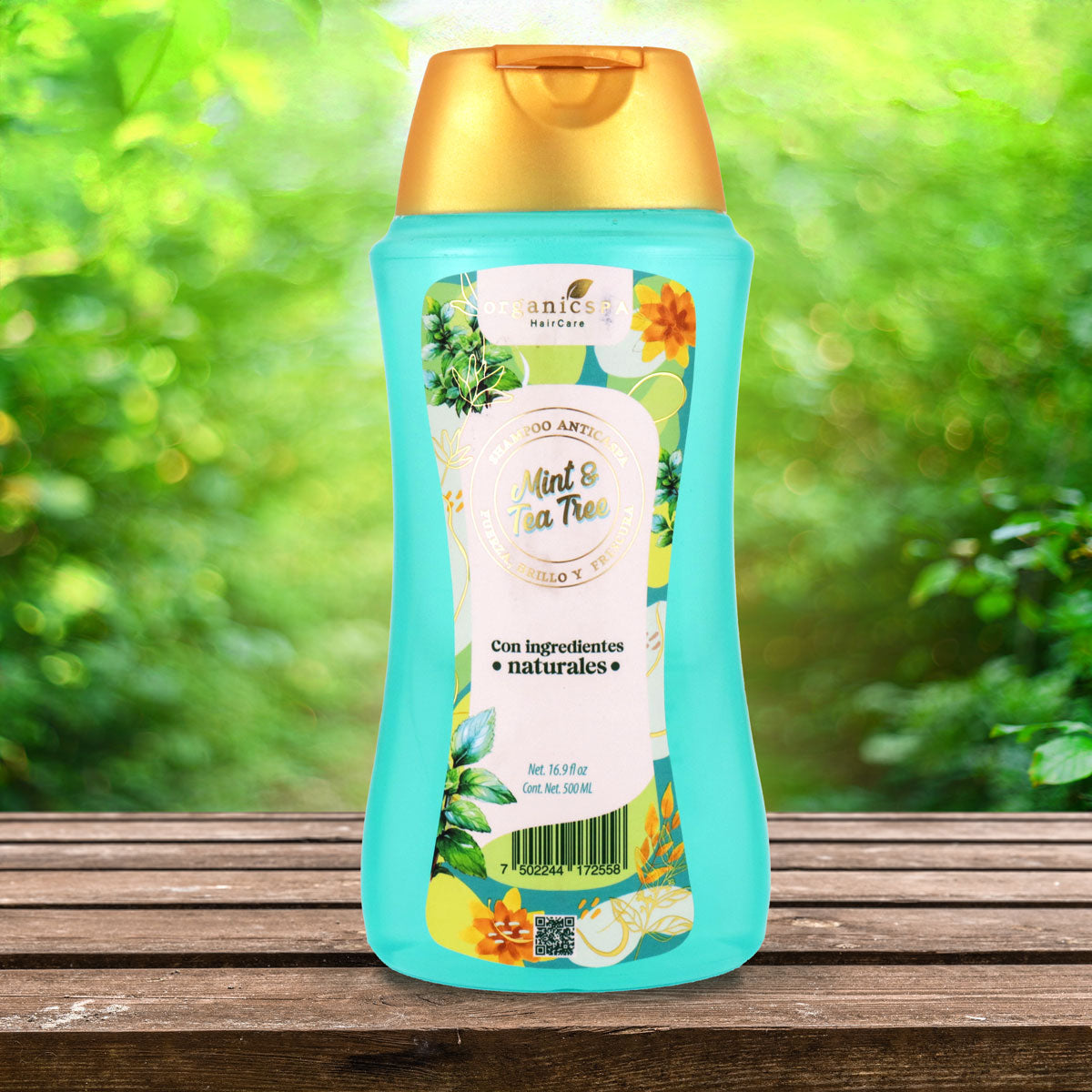 Shampoo Anticaída, Mint & Tea Tree, OrganicSPA, 500 ml