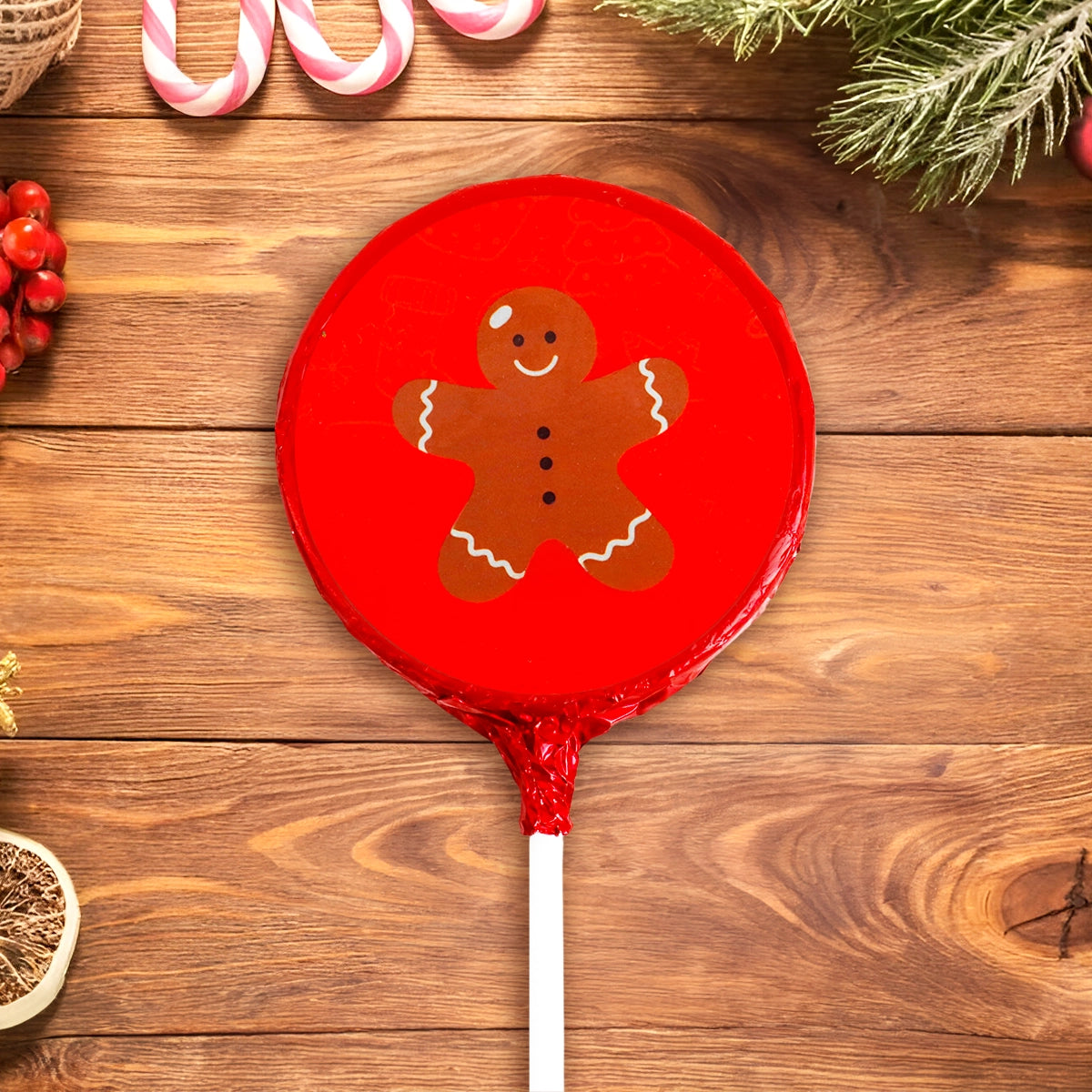 Paleta de Chocolate con Envoltura, Galleta de Jengibre