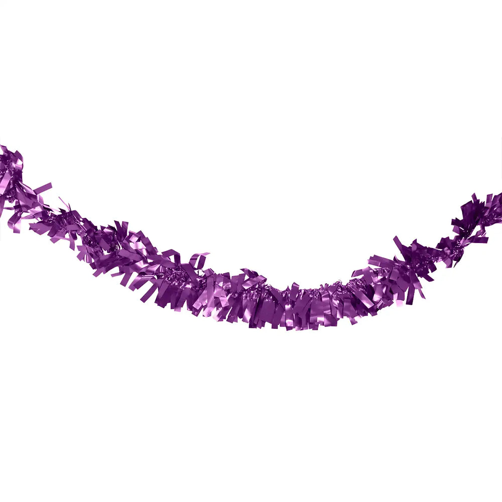 Guirnalda Navideña, Color Morado, Tinsel, 2.5 m