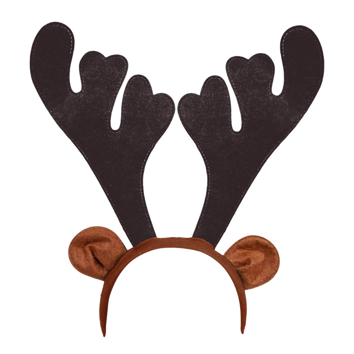 Diadema Navideña, Cuernos de Reno, Color Café