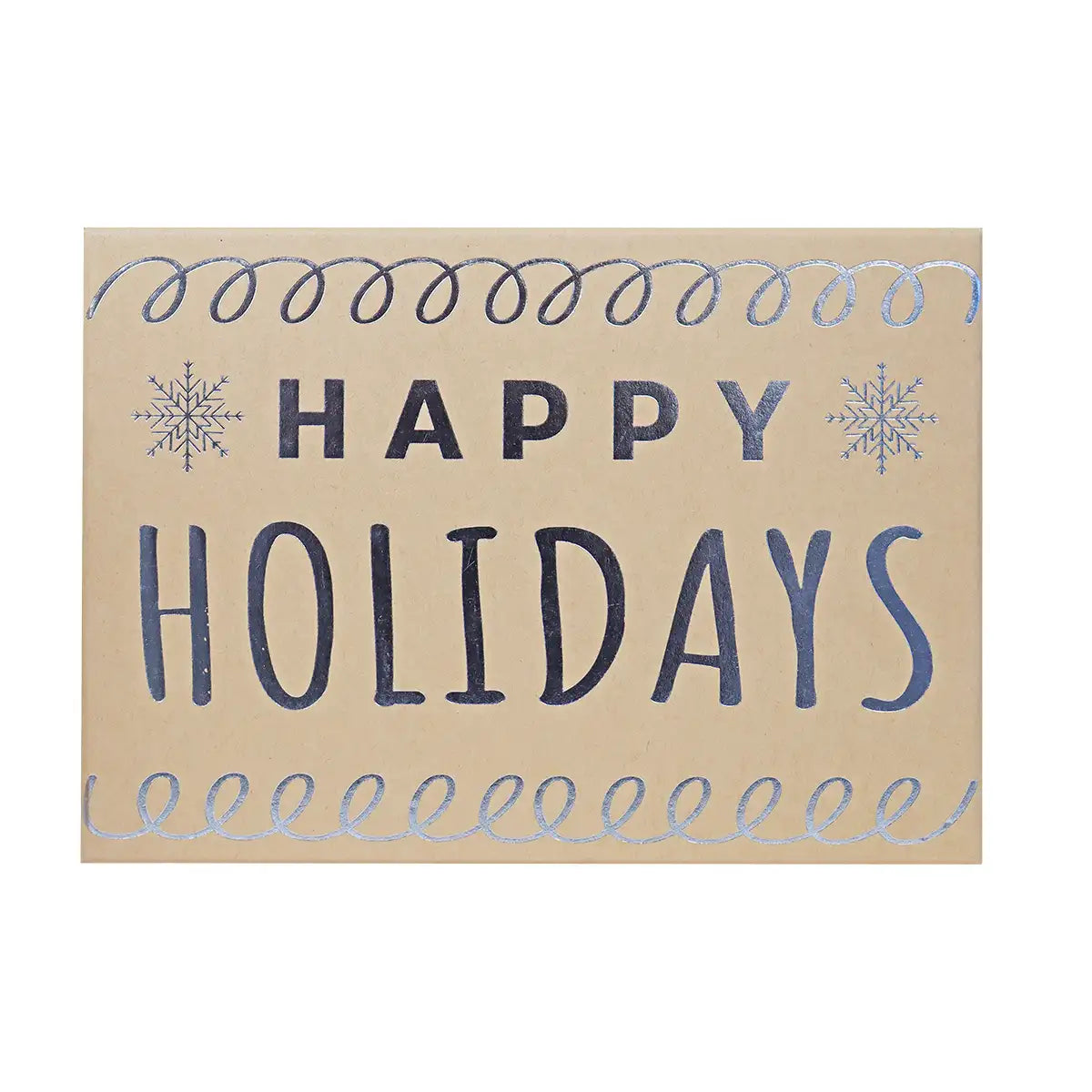 Caja de Regalo Navideña, Happy Holidays, Color Plata