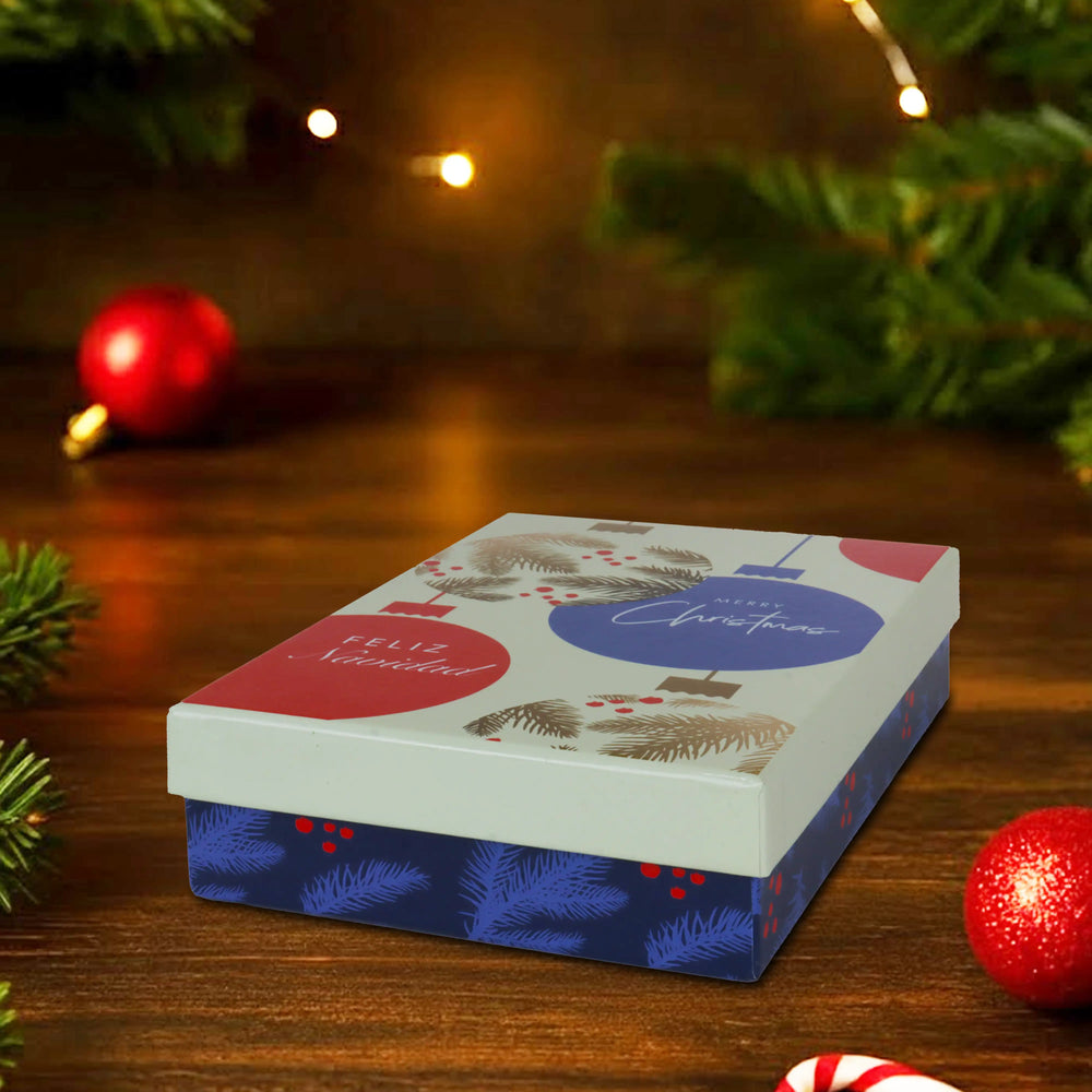 Caja de Regalo Navideña, Merry Christmas, Esferas