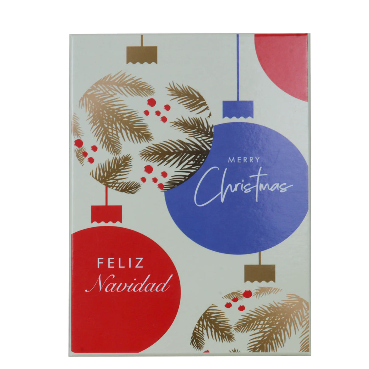 Caja de Regalo Navideña, Merry Christmas, Esferas