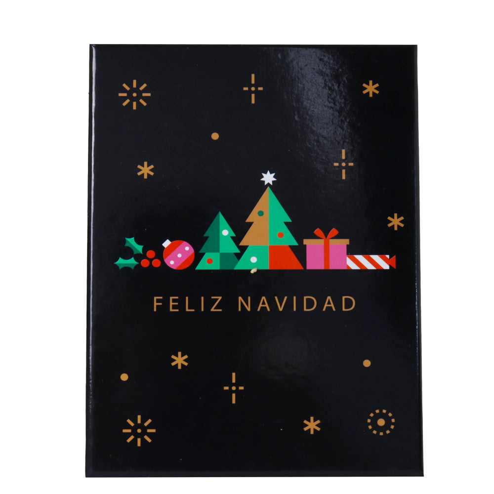 Caja de Regalo Navideña, Feliz Navidad, Pinos