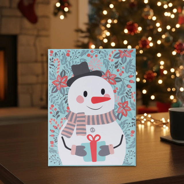 Caja de Regalo Navideña, Muñeco de Nieve