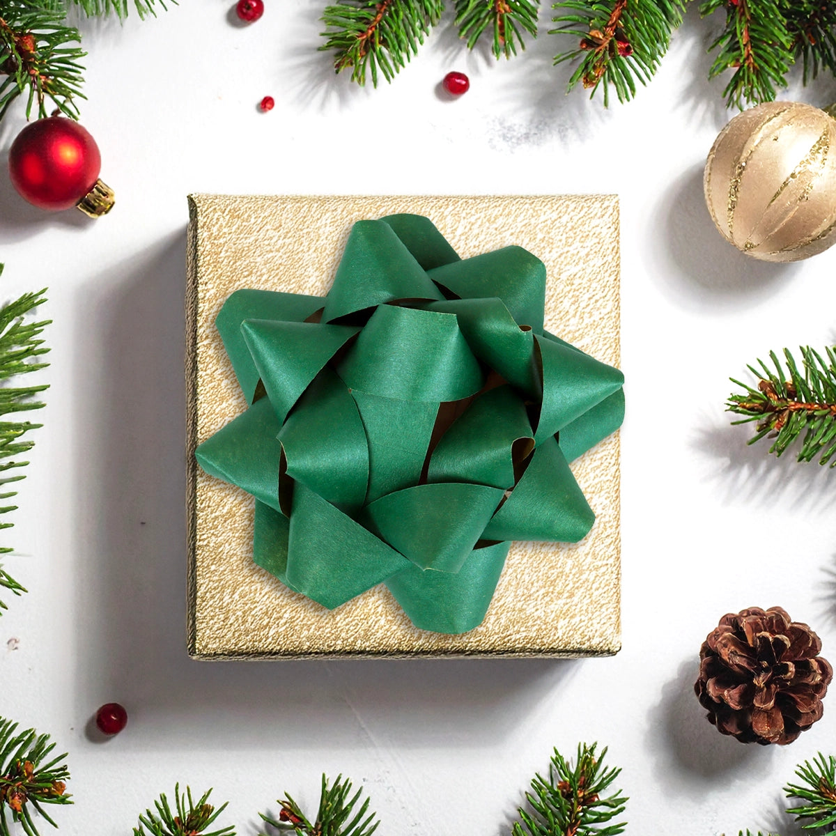 Moños para Regalo, Kraft, Color Verde