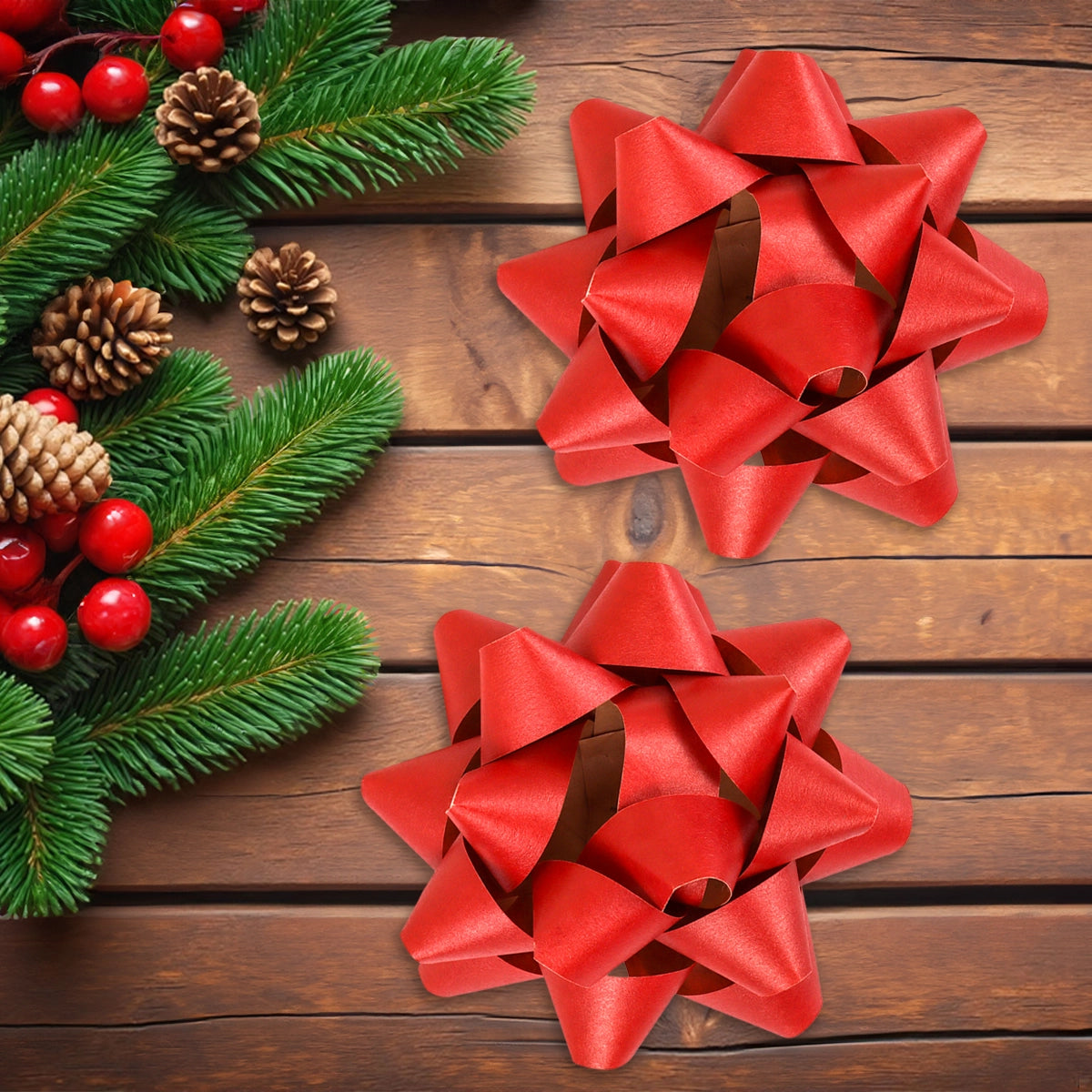 Moños para Regalo, Kraft, Color Rojo