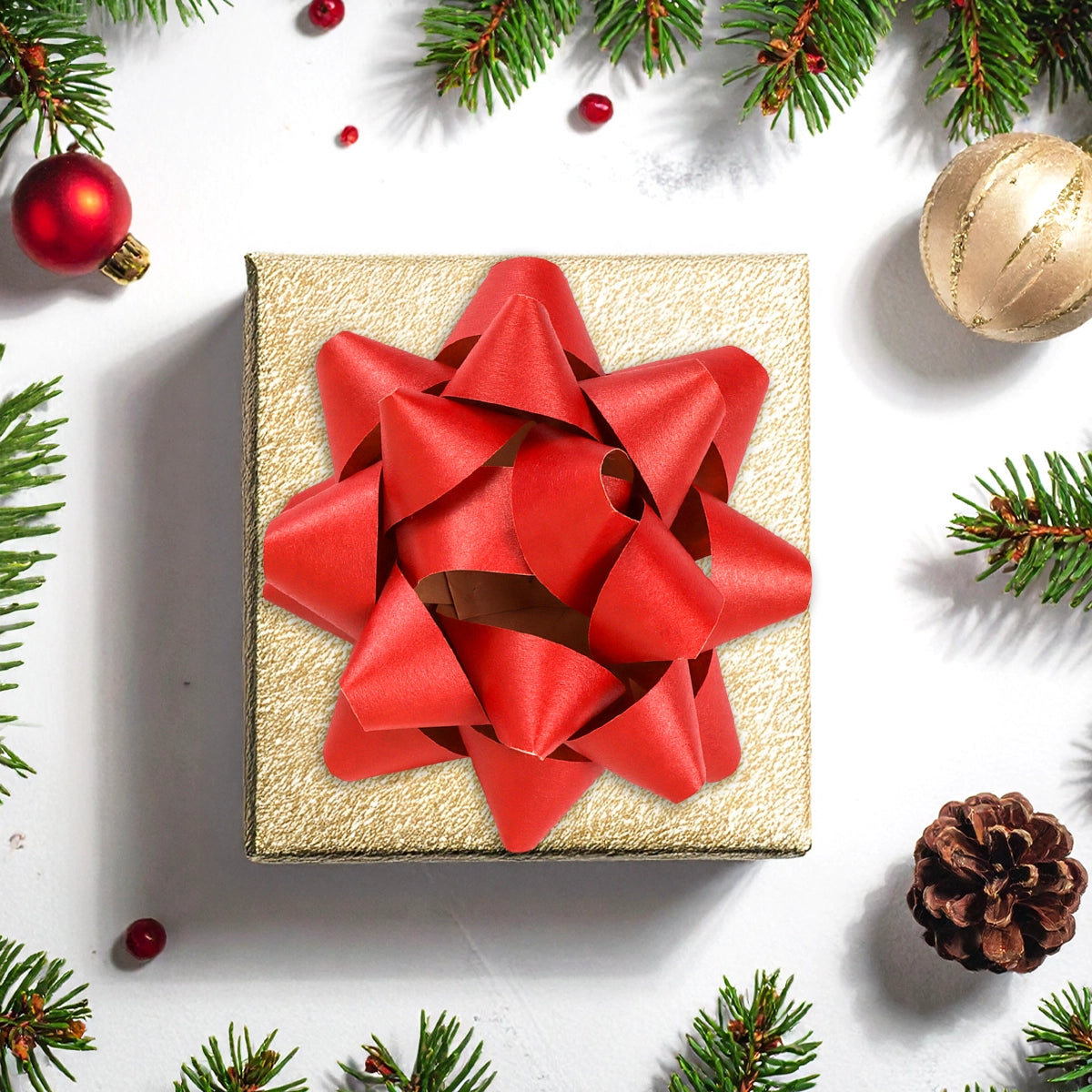 Moños para Regalo, Kraft, Color Rojo