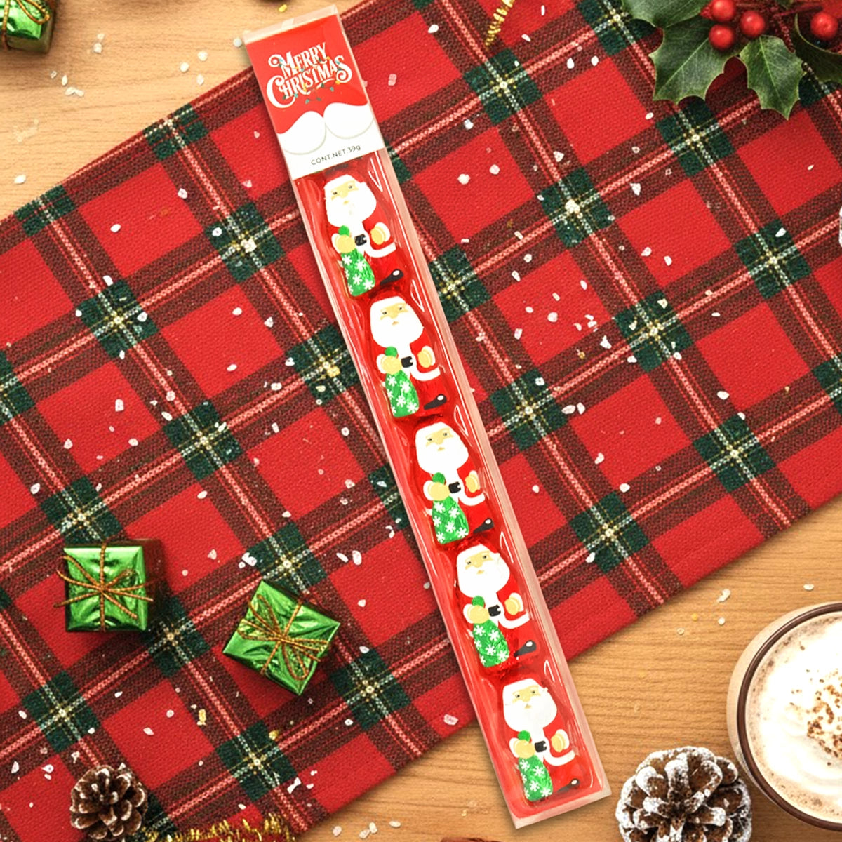 20 1025CHT CHOCO SANTA TRAY 6P 39G