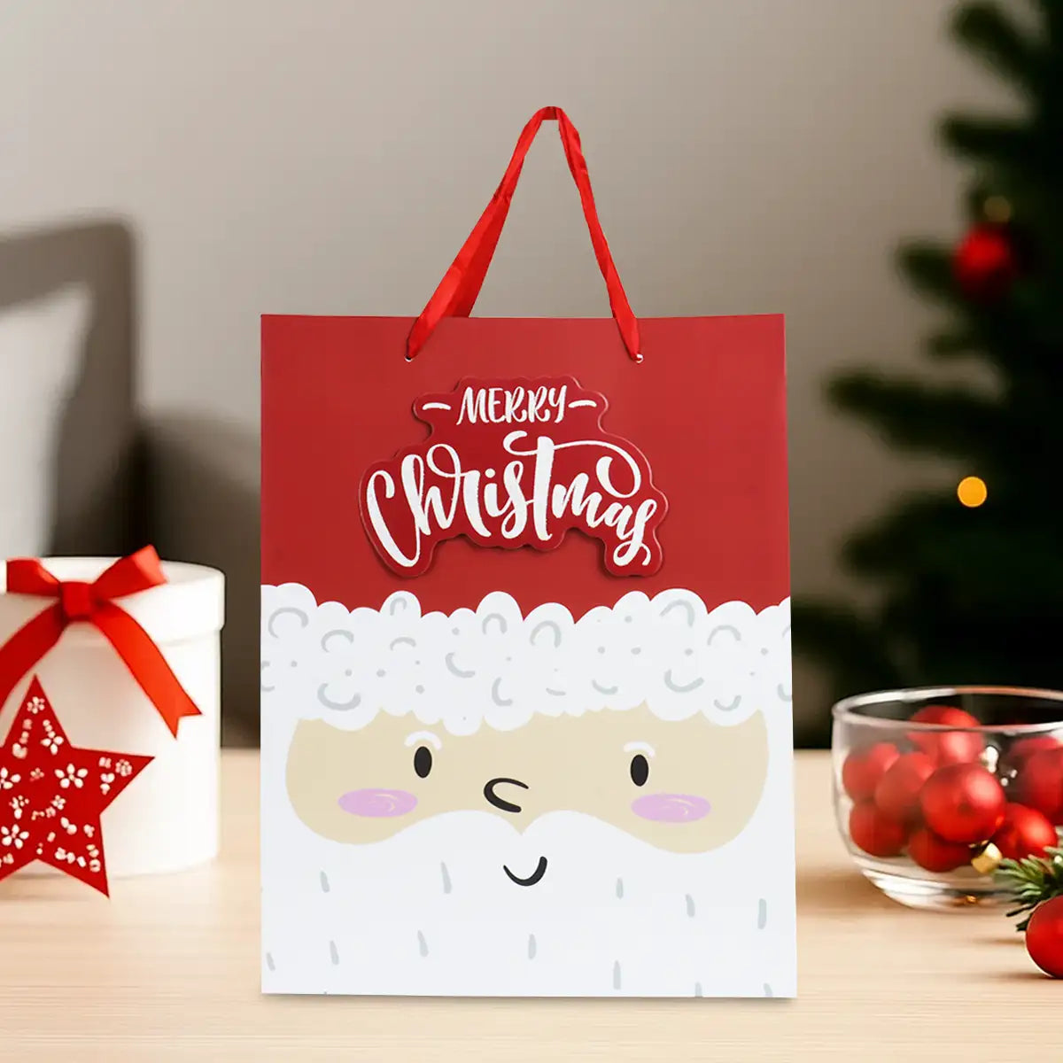 Bolsa de Regalo Navideña, Merry Christmas, Santa Claus