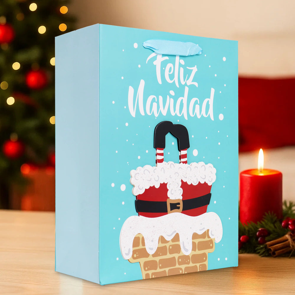 Bolsa de Regalo Navideña, Feliz Navidad, Color Verde