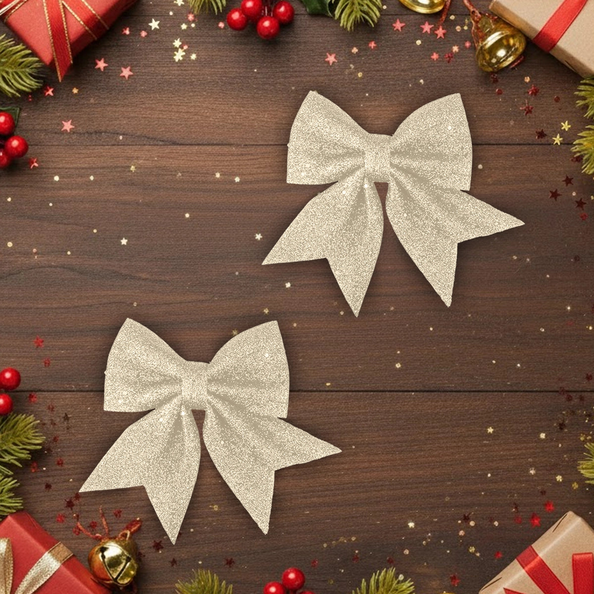 Set de 2 Moños, Glitter, Color Arena