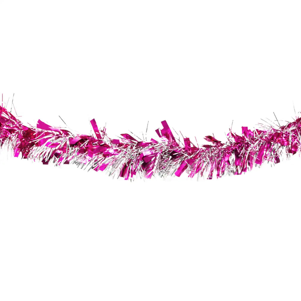 Guirnalda Navideña, Color Rosa, Tinsel