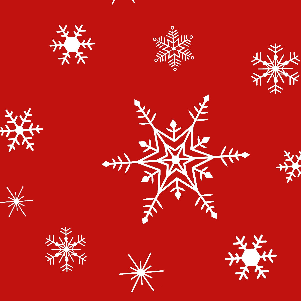 Mantel Navideño, Estampado de Copos de Nieve, Color Rojo