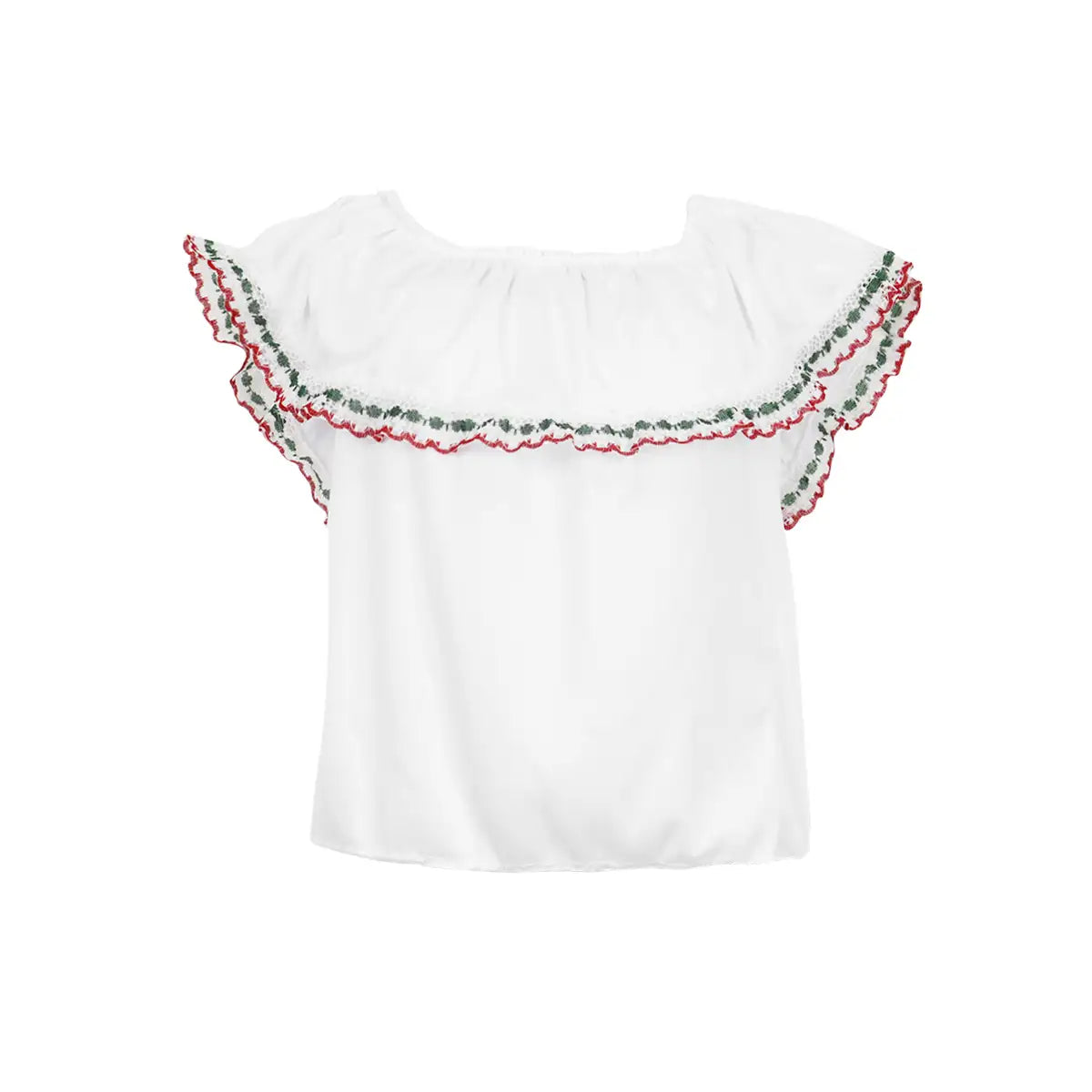 Blusa Regional, Color Blanco, Fiestas Patrias, Talla Chica