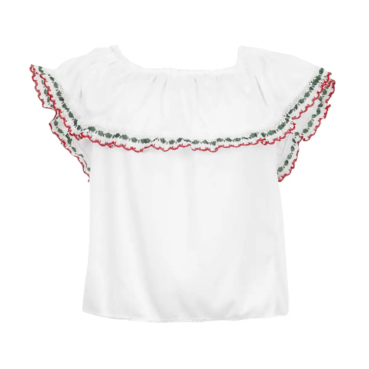 Blusa Regional, Color Blanco, Fiestas Patrias, Talla Grande