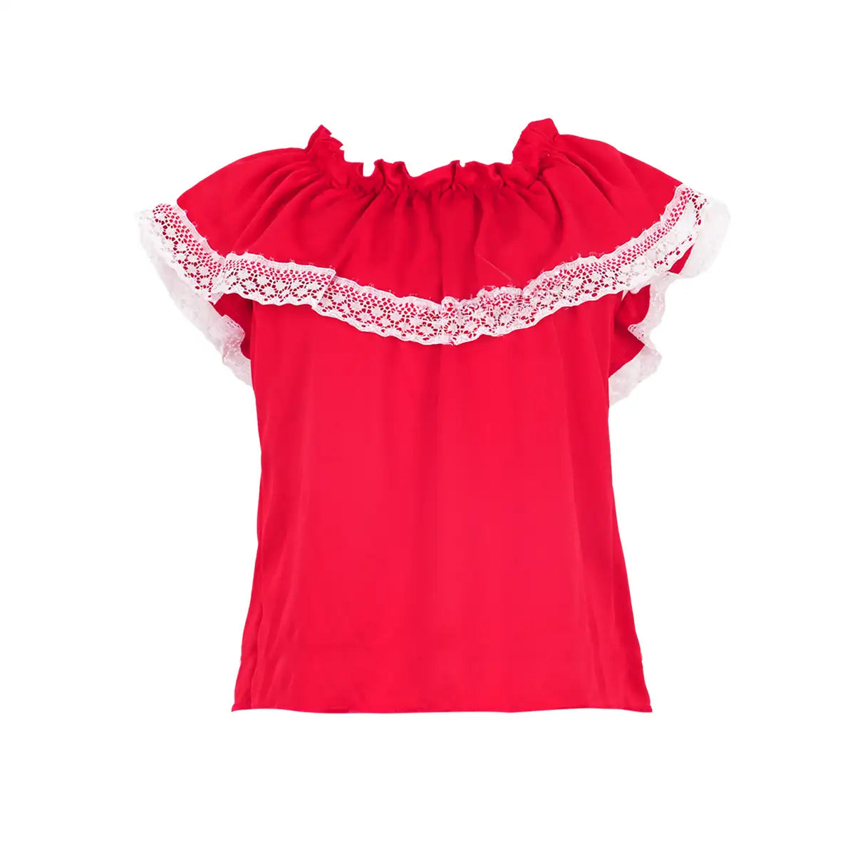 Blusa Regional, Color Rojo, Fiestas Patrias, Talla Mediana