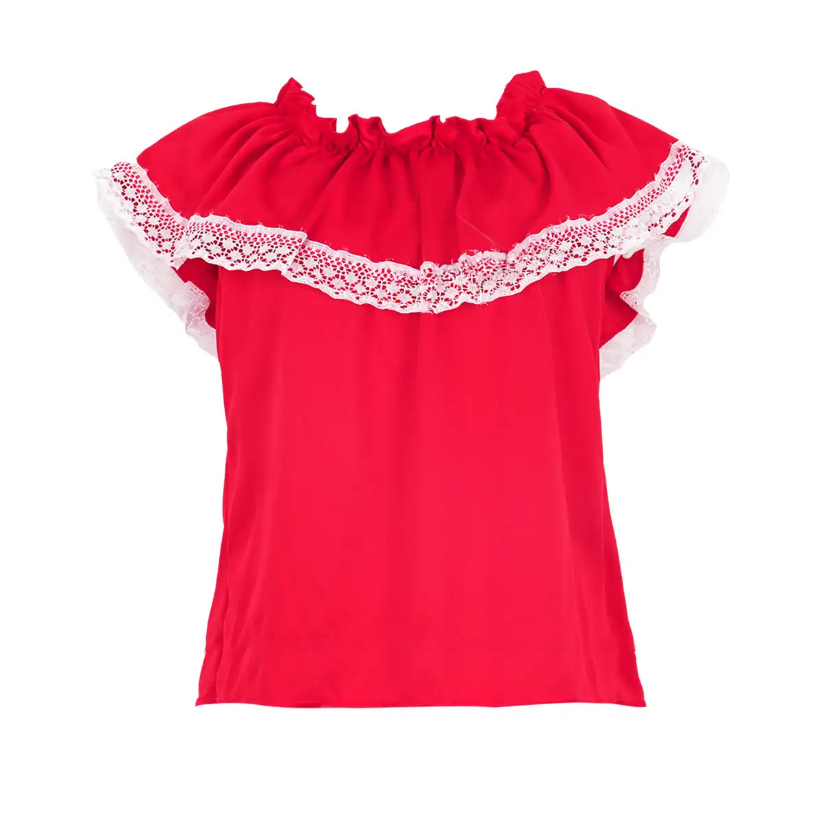 Blusa Regional, Color Rojo, Fiestas Patrias, Talla Grande