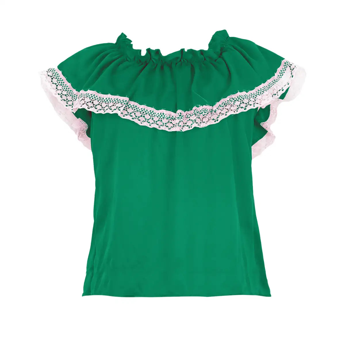 Blusa Regional, Color Verde, Fiestas Patrias, Talla Grande