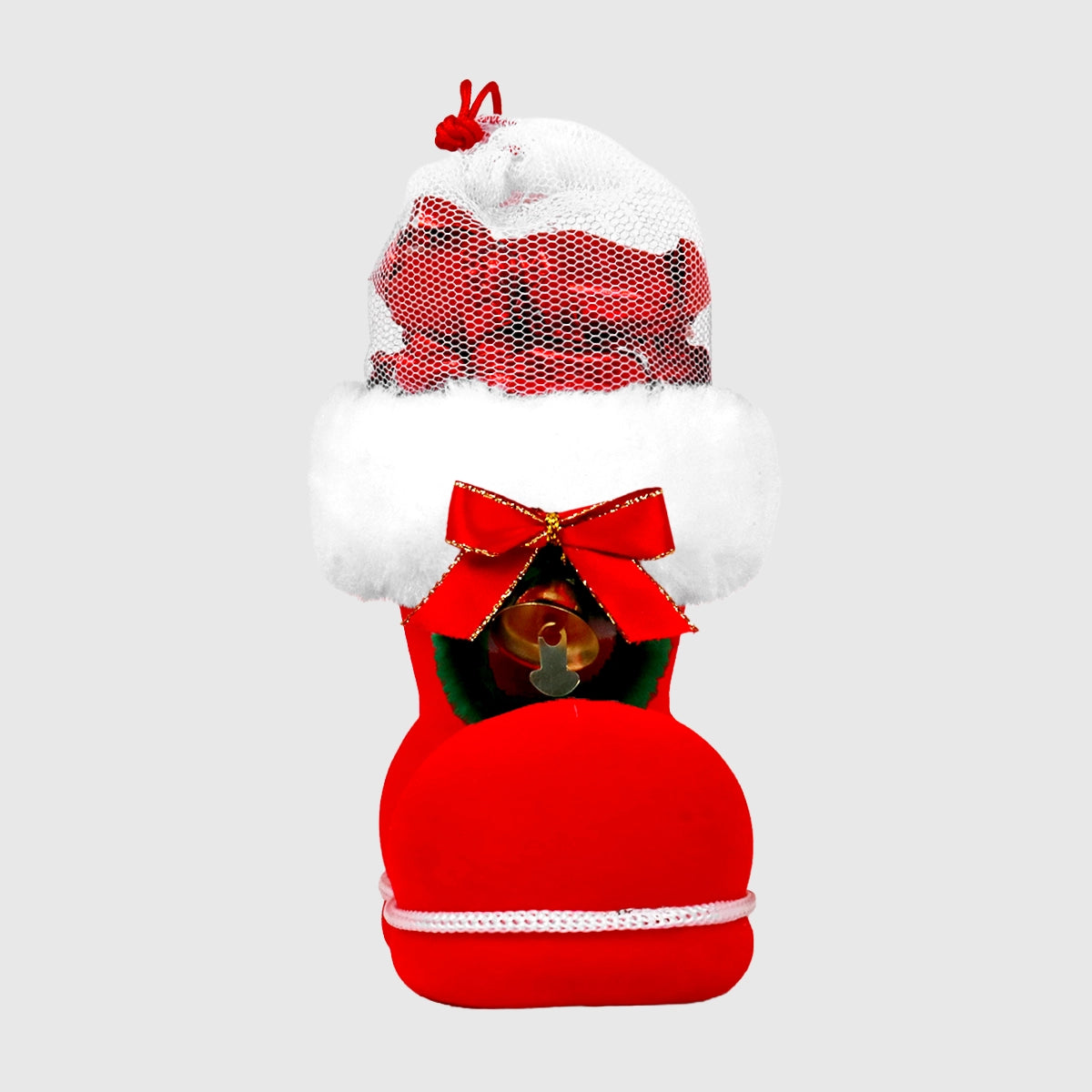 Mini Bota Navideña con Caramelos, Color Rojo, 28 gr