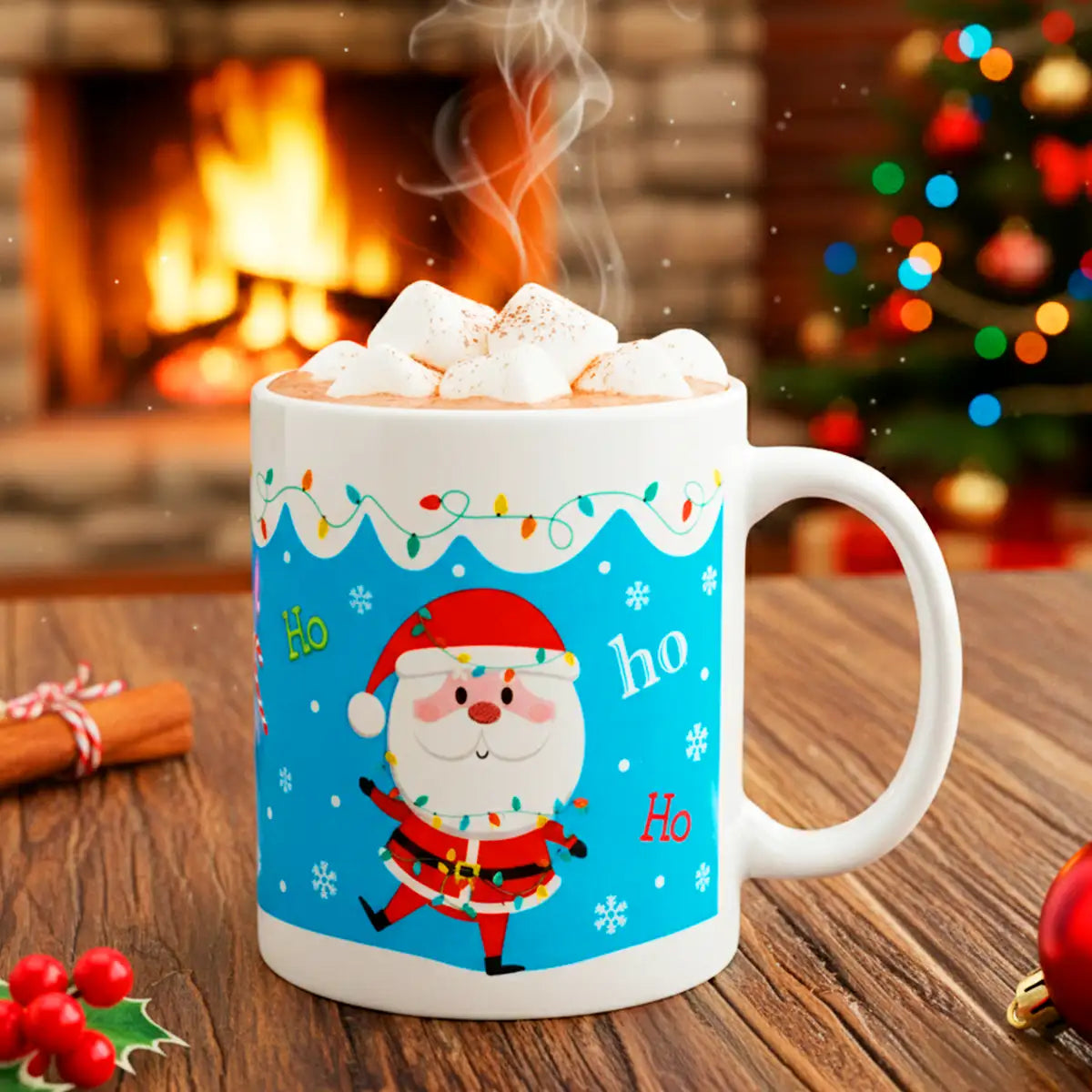 Taza con Dulces, Santa, Color Azul, 56 gr