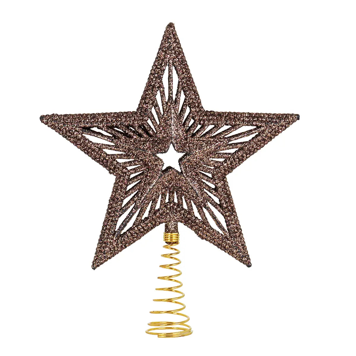 Estrella de Árbol, Textura Glitter, Color Cobre