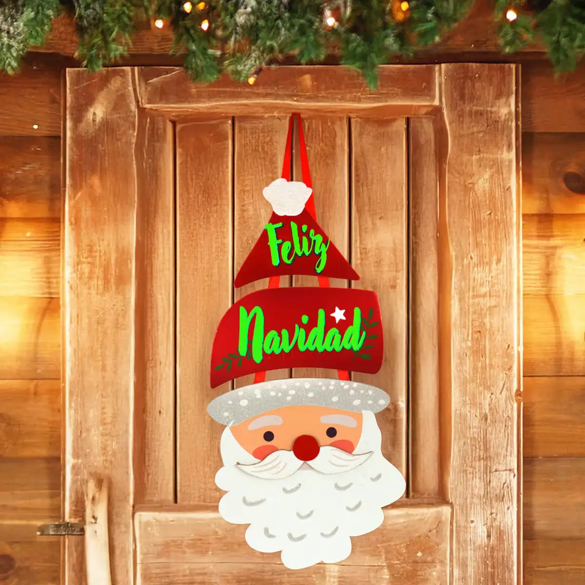 Letrero Colgante en Forma de Santa Claus "Feliz Navidad"