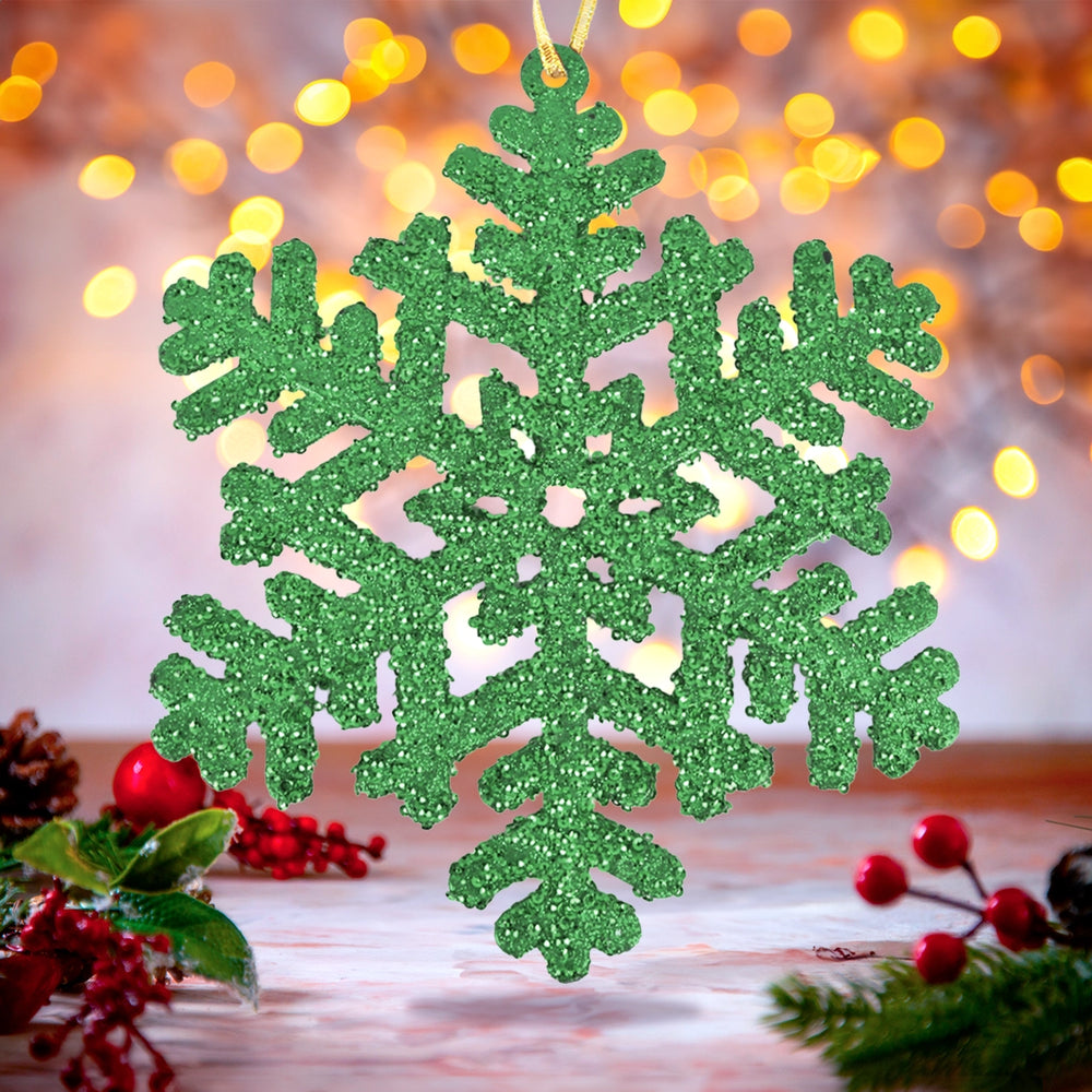 Ornamento, Copo de Nieve Jumbo, Color Verde