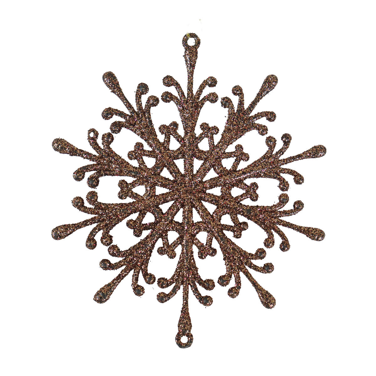 Ornamento, Copo de Nieve, Color Café, 2 pzas