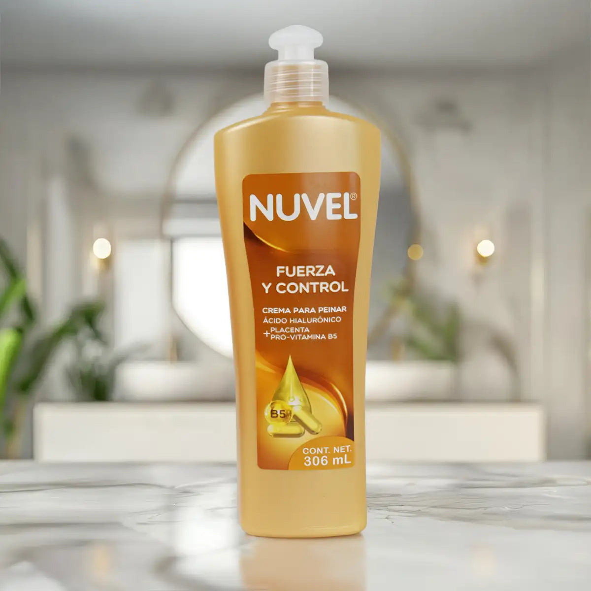 Crema para Peinar Nuvel, Placenta y Vitamina B5, 306 ml