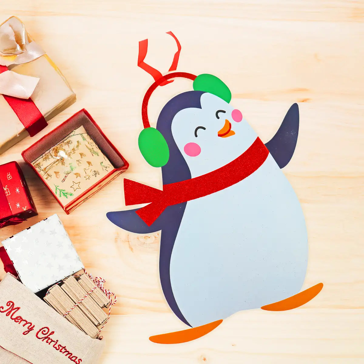 Decoración Navideña de Papel, Pingüino