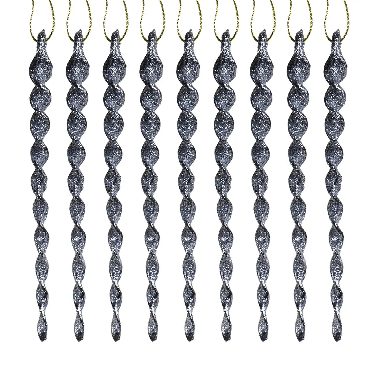 Ornamentos Navideños, Espiral, 8 pzas, Color Plata