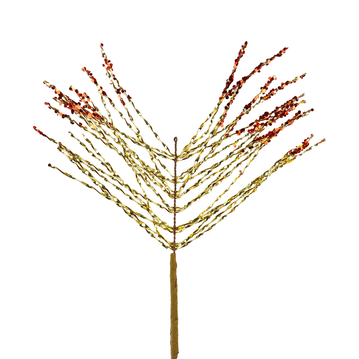 Vara de Follaje Artificial Navideña, Color Dorado