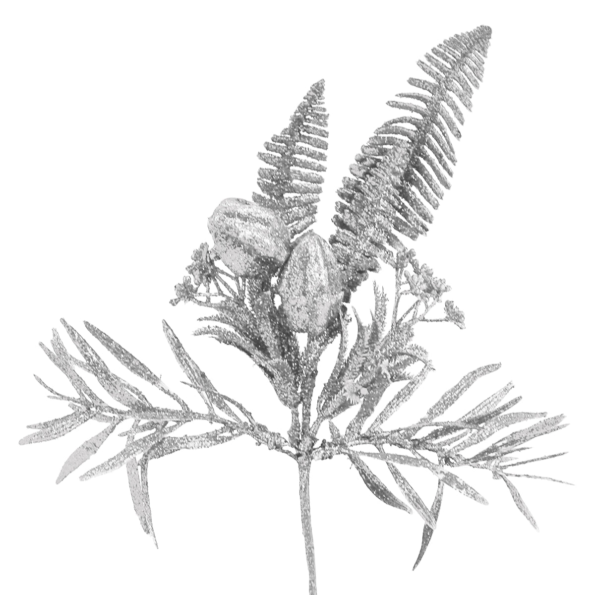 Follaje Navideño Brillante, Color Plata