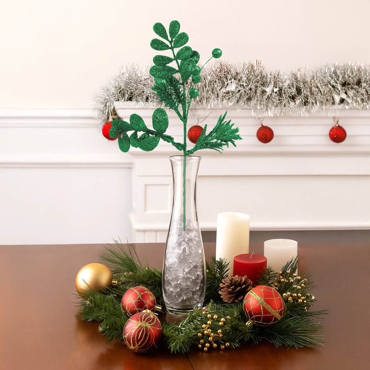 Follaje Navideño Brillante, Flor, Color Verde